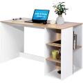 Office Computer Desk 42-48 Inch ps5 Gaming Desk with Drawers Kids Study Writing Desk Organizers with 5 Shelves Students Laptop Table Home Wood Workspace Conference Room Tables, Oak White. 