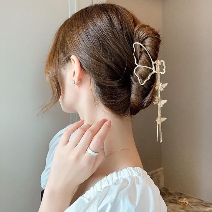 Metal Hairpin Female Beauty Hair Claw Large Shark Clip Hair Catch Headdress Pearl Hair Clip Elegant Hair Accessories