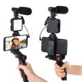 Vloging Video Making AY49 for Smartphone and Camera Vlogging Video Making Kit Studio Kits Video Recording Photography Suit with Microphone LED Fill Light Mini Tripod Kit With Remote. 