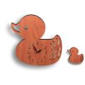 3D Duck Shape Wall Clock with Cute Duck Baby, Smooth & Silent Kids Quartz. 