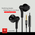 Sigma S12 – In-Ear Headphones with Inline Remote Control, Powerful Bass, Clear Sound, Comfortable fit and Microphone in Black/White. 