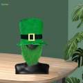 ST day Hat for Adults W/ Beard Costume Rectangular. 