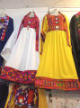 Traditional Yellow Afghani Dress – Hand-Embroidered Mirror Work, Sizes 13-27. 