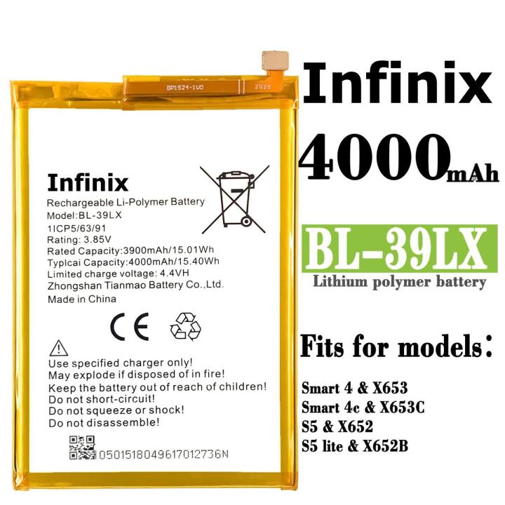 Infinix Smart 4 (X653) Battery Replacement BL-39LX Battery with 4000mAh Capacity _ Silver