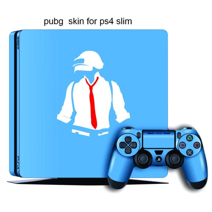 Play station Ps4 slim pubg design full body skin with two controllers ( just skin not play station)