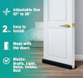 Door and Window Dust Stopper Adjustable 18 to 44 Inches, Noise and Air Blocking Draft Guard. 