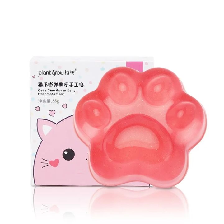 Cartoon Cat Paw Soap Pink Peach Cat Paw Soap Jelly Soap Nicotinamide Amino Acid Soap Acne Soap Hand Soap 85g