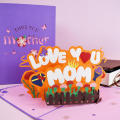 Warm Mother's Day Card Handmade 3D Up Greeting Card, Bouquet Flowers -. 