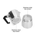 Moka Pot Coffee Maker Italian Stovetop Aluminum Alloy European Style Octagonal Utensil. 