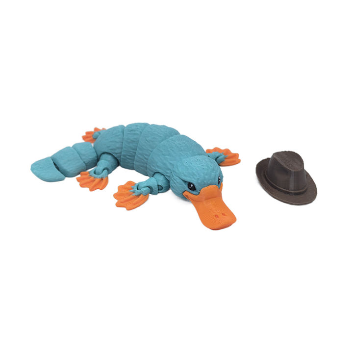 3D Printed Articulated Platypus Fidget Toys Dynamic Animals Toy Full Articulated Flexible Crystal Platypus Toys Adults Fidget Toys For Autism ADHD Home Office Decor