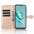Vantime for Tecno Spark Go 2024 / Spark 20C / Spark 20 / Spark 20 Pro / POP 8 PU Leather Wallet Case Card Holder Wave Point Pattern Flip Cover with Lanyard. 