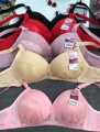 Multi Colors Girls Women & Bridal Padded Bra witk 3 Hooks and Lace Embellishment. 