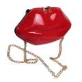 OIMG Women Red Lips Clutch Bag Ladies Pu Leather Chain Shoulder Bag Bolsa Evening Bag Lips Shape Purse. 