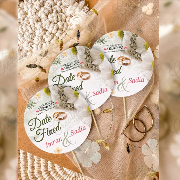 CUSTOMIZED%20Date%20Fixed%20Mithai%20Cupcake%20Toppers%20Pack%20of%2012,%20Perfect%20for%20Engagement%20&%20Wedding%20Party%20Celebration,%202.5%20inches%20mini%20Toppers%20-%20Image%202