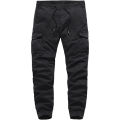 Men's Cargo Trousers In Black Color With Elastic Waist - Casual Smart Sports Pants For An Active And Stylish Lifestyle. 