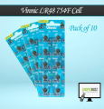 Vinnic AG5 LR48 L754F Alkaline 1.5 V Batteries (Pack of 10) | Vinnic LR48 754F hearing ad cell Battery| SkyScraper Store. 