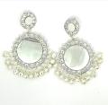 Mirror Crystal ear ring with free gift box. 
