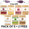 Pack of 5 Powders + 2 Free | Rice, Multani, Rose, Orange Peel, Pomegranate Peel, Neem & Beetroot Powder | 100% Pure & Natural Skincare & Haircare | 50 Grams Each. 