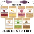 Pack of 5 Powders + 2 Free | Rice, Multani, Rose, Orange Peel, Pomegranate Peel, Neem & Beetroot Powder | 100% Pure & Natural Skincare & Haircare | 50 Grams Each. 