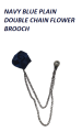Flower Brooch With Chain Men Women's Coat - NAVY BLUE Flower Brooch With Chain Men Women's Coat - NAVY BLUE. 