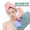 Quick Dry Towel Hair Drying Terry Hat Quick Dryer Water Absorbent Shower Turban Fast Magic Hair Wrap with Button Wrapped Bath Cap Facial Salon Face Wash Towels. 