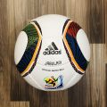 Jabulani World cup Football White Fire Match Soccer Ball 2010 Size 5 with free Nozzle by King Sports. 