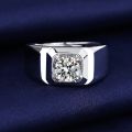 Gesh Fashion Men Ring 925 Silver Jewelry with Zircon Gemstone Accessories for Wedding Party Promies Engagement Gift Open Finger Rings. 