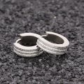 Fashion Frosted Hoop Earrings With Black Stone Cool Earrings Men Stainless Steel Jewelry Women 2020 Trend Earrings For Teens. 