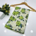 SastaaE Unstitched 1 Piece Swiss Lawn Fabric All Over Floral Print For Ladies, Women's and Girls || Available In 5 Colors Unstitched Fabric For Women. 