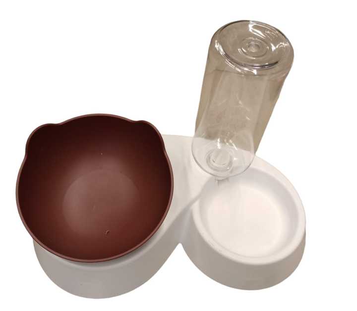 Pet Twin Bowl - Water Dispenser & Food Bowl For Cat Food Bowl & Water Dispenser