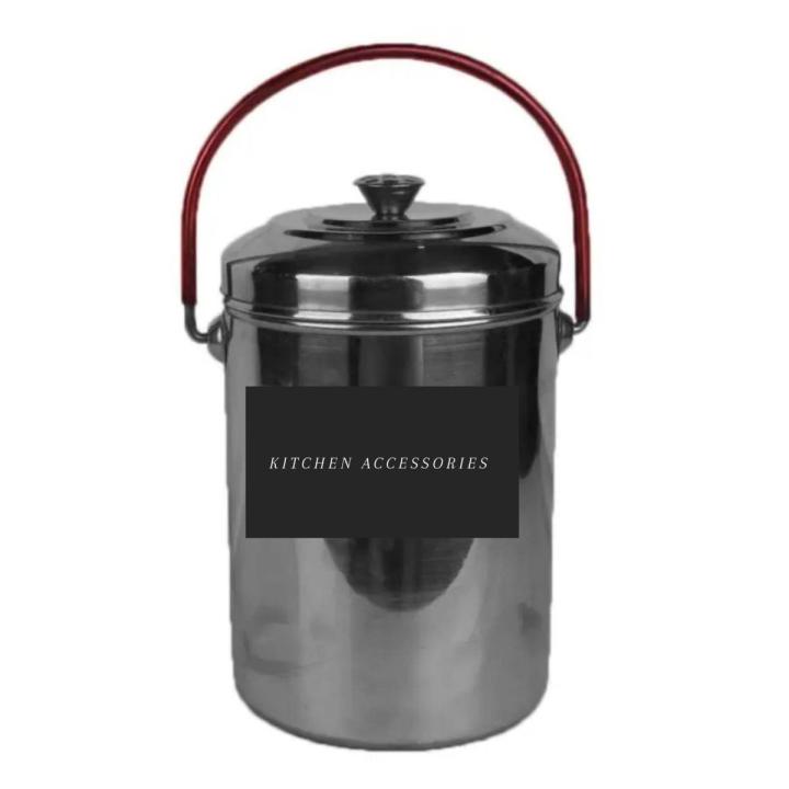 Stainless Steel Balti 2 Liter Milk Can Canister Durable Made Steel-Basic Kitchen Utensils