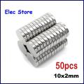 10mm x 2mm Neodymum: Magnets Round Shap Magnet 50 Pcs. 