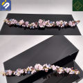 InstantSale | SK Imported Elegant Bridal Wedding Hair Crystal Pearl Multicolor Flowers Girl Hijab Headband Ribbon Headpiece Hair Jewelry Accessories J203. 