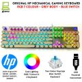 Original HP Mechanical Keyboard GK100 / GK100F / GK400F / GK400Y / GK600F - RGB Gaming Keyboard Metal Body With Blue , Brown , Red & Black Switch - Black / Blue / Grey / White / Pink With Different Unique Shape -   For PC & Laptop. 