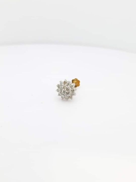 Ganga jamni Nose pin 100% real diamonds gold and silver for girls