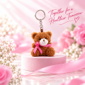 Pink Ribbon Teddy Bear Keychain. 