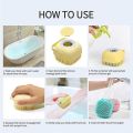 Silicon Bath Body Brush, Exfoliating Body Scurb Brush with Soap Dispenser, 2 in 1 Ultra Soft Bath Sponge Shower Brush and Body Massager, Baby Shower Brush, Shampoo and Gel Dispenser, Loofah Brush, Body Cleaning Scrubber for Man, Women and Children. 