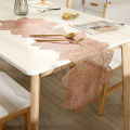 Table Mat Hibiscus Flower Bronzing Pvc Placemat Hollow Out Insulation Coaster Flag Pads Bowl Home Christmas Decor Heat Resistant. 