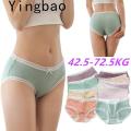 Yingbao Ladies Underwear Japanese Style Lace Woman Teenger Girl Panties Cute Bow Middle Waist Female Panty Comfy Breathable Brief Plus Size. 