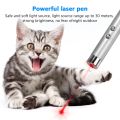 Funny Cat Stick 2 In1 Red Beam Pen + White LED Torch Flashlight LED Light Childrens Play Cat Chase Toy + Keychain No Battery. 