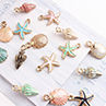 10Pcs Ocean Conch Seashell Starfish Pendant Charms Handmade DIY Jewelry Making. 