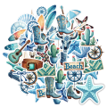 Playful Beach Decals Charming Adventure Stickers Decals Cowboy Nautical Western Stickers for Suitcase Car Sticker. 