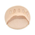2Pcs Five Toes Forefoot Pads for Women, Cotton High Heel Insoles, Foot Pain Relief, Shock Absorbing, Stretchable Size, Black/Beige. 