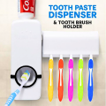 Toothpaste Dispenser with Toothbrush Holder | Automatic Toothpaste Dispenser and Toothbrush Holder | Hands Free Toothpaste Dispenser Automatic Toothpaste Squeezer with 5 Toothbrush Holds & Toothbrush Sanitizer and Toothpaste Dispenser. 