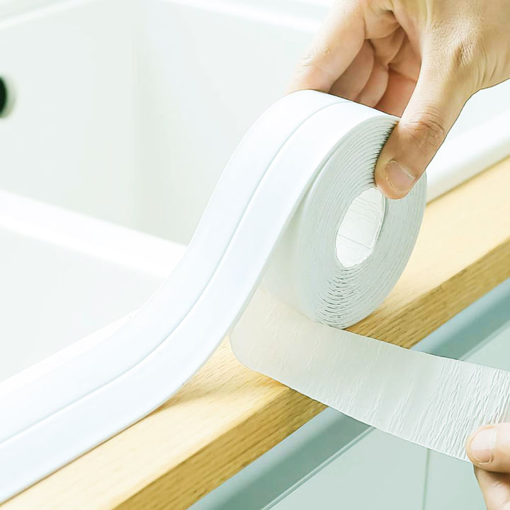 3.2M PVC Self-Adhesive 38mm Tape for Sealing Kitchen Sink Stove and Toilet Bathroom Shower / Bathtub, Counter and Basin, Seal Top and Edges for Water Proofing