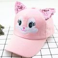 I LOVE DADDY&MUMMY-Summer New Cute Cartoon Cat Ear Girls Cap Adjustable Baseball Cap for Kids Children Girl Sun Hat. 