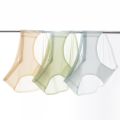 【Happier】 Ice Silk Comfortable Panties Summer Soft Women Seamless Elastic Briefs Underpant Breathable Translucent Cozy Quick-Drying Underwear. 