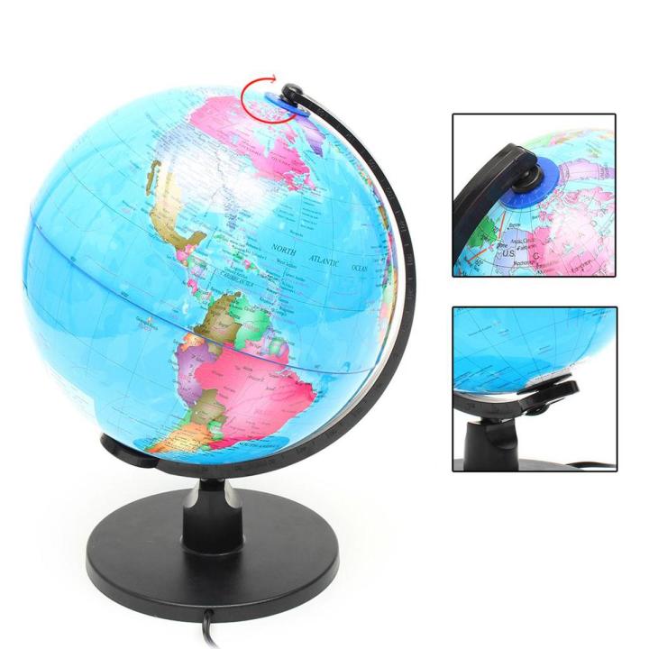 10 inch globe with light & metal stand