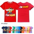 New Boys Kawaii Fun Squad Gaming Cotton Printing T-shirts Cartoon Short-sleeved Girls T-shirt Summer Casual All-match Tops. 
