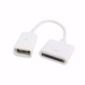 15CM Docking 30-pin Female To USB 2.0 Female Data Charge Short Cable Dock 30P Black White. 